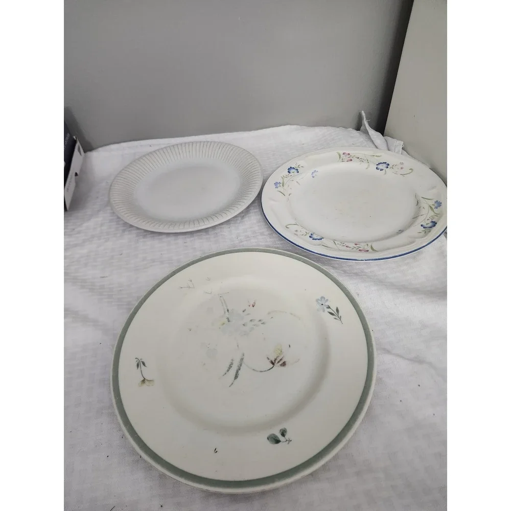 Vintage Plate Lot T.G. Green England Shades Crest Frederick Lunning Floral 3pc